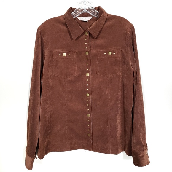 Tan Jay Brown Corduroy Jacket with Metal size 10 - Picture 3 of 6